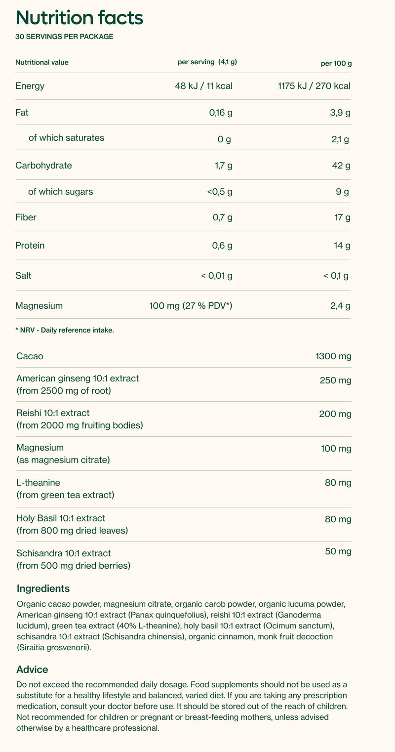 Nutrition info - Cosy cacao